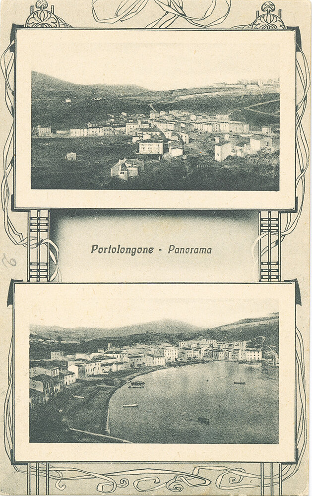 Composizione di due immagini di Portolongone