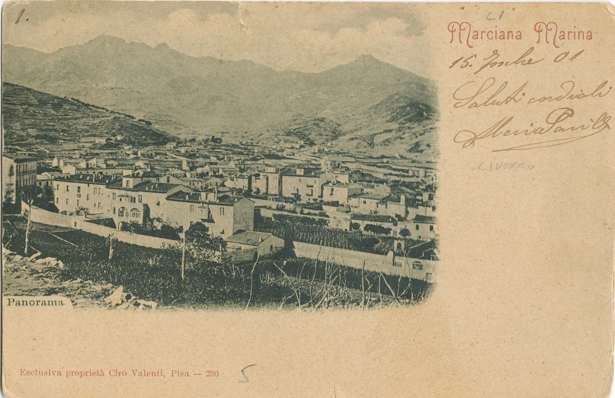 Scorcio di Marciana Marina e delle montagne
